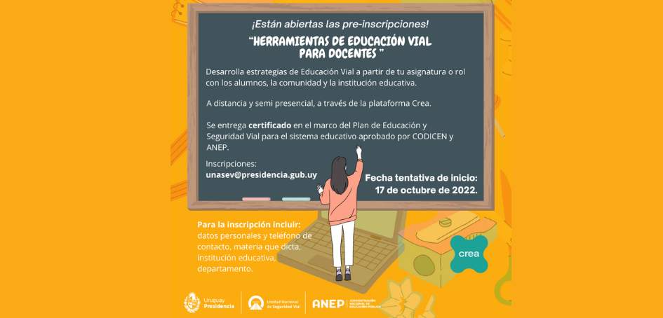 Convocatoria para Capacitación: “Herramientas de Educación Vial para docentes”