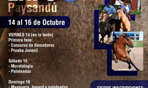 Paysandú se viste de fiesta: Llega la Expo Rural del 14 al 16 de Octubre con variada programación