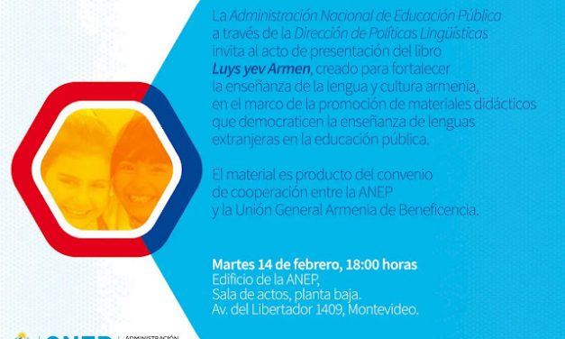 ANEP presentará libro que fortalece enseñanza de lengua y cultura armenia