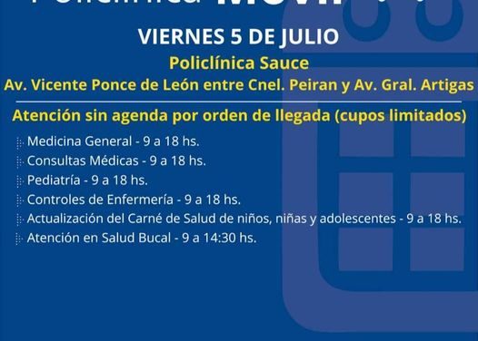 Policlínica Móvil en Sauce