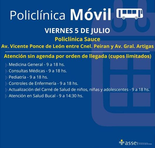 Policlínica Móvil en Sauce