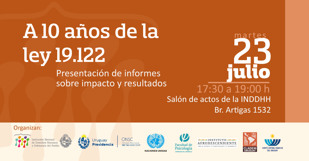 A 10 años de la ley 19.122: Presentación de informes sobre impactos y resultados