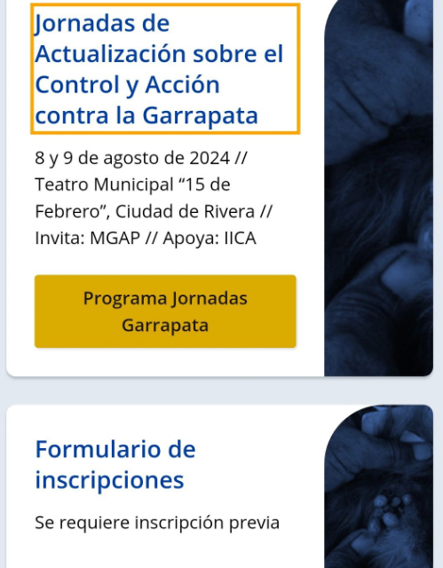 Jornadas de Actualización sobre el Control y Acción contra la Garrapata