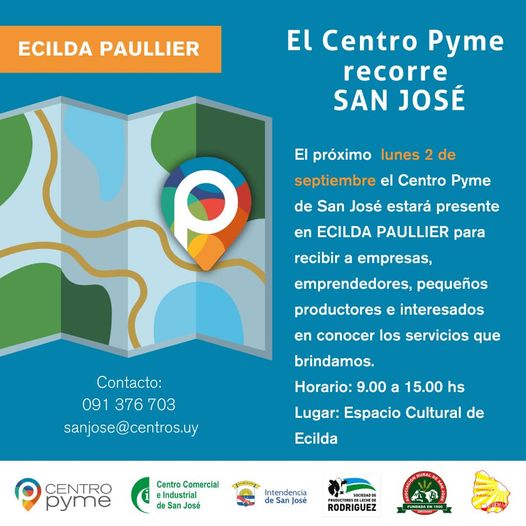 Centro Pyme de San José estará presente en el Espacio Cultural de Ecilda Paullier