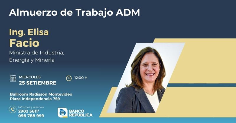 Ministra Elisa Facio (MIEM) en ADM