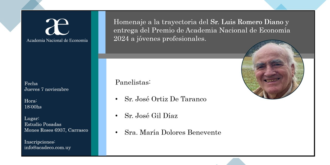 Academia Nacional de Economía homenajea a Luis Romero Diano