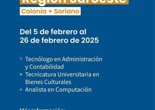 Período de Inscripciones en Región Suroeste de la Udelar